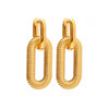 Wholesale Exaggerated Geometric 18K Goldplated Stainless Steel Chain Earrings For Women With Electroplating Treatment