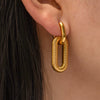 Wholesale Exaggerated Geometric 18K Goldplated Stainless Steel Chain Earrings For Women With Electroplating Treatment