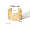 Wholesale Exaggerated Geometric Open Bracelet In Stainless Steel With Pvd Furnace Real Gold Electroplating