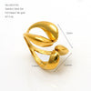 Wholesale Exaggerated Geometric Stainless Steel Electroplated Women's Ring