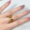 Wholesale Exaggerated Geometric Stainless Steel Electroplated Women's Ring