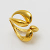Wholesale Exaggerated Geometric Stainless Steel Electroplated Women's Ring