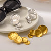 Wholesale Exaggerated Geometric Stainless Steel Vacuum Electroplated Earrings For Women
