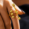 Wholesale Exaggerated Geometric 316L Stainless Steel Ring With 18K Gold Electroplated Branch Opening Design For Women
