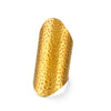 Wholesale Exaggerated Geometric Wide Face Ring In Stainless Steel With Hammer Pattern And Electroplating For Men And Women