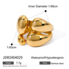 Wholesale Exaggerated Geometric Zircon Ring In Stainless Steel With Electroplating For Women