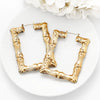 Wholesale Exaggerated Golden Geometric Alloy Hiphop Street Dance Earrings For Women With Electroplating