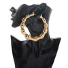 Wholesale Exaggerated Golden Geometric Alloy Hiphop Street Dance Earrings For Women With Electroplating