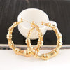 Wholesale Exaggerated Golden Geometric Alloy Hiphop Street Dance Earrings For Women With Electroplating