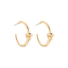 Wholesale Exaggerated Golden Semiround Oversized Bamboo Twist Curved Alloy Electroplated Earrings