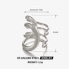 Wholesale Exaggerated Heavy Lines Open Ring In Stainless Steel With Geometric Style And Gold Plated Electroplating