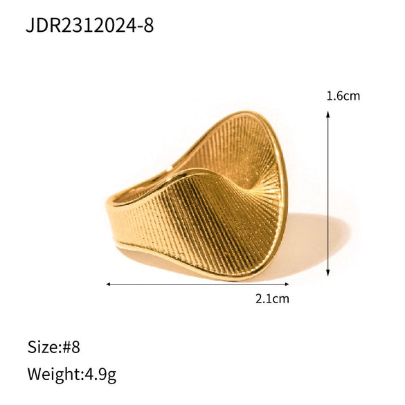 Wholesale Exaggerated High Grade Golden Pearl Ring And Titanium Steel Bracelet In Geometric Style Made Of Stainless Steel With Electroplating