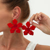 Wholesale Exaggerated Iron Dripping Oil Flower Earrings For Women With Electroplating