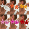 Wholesale Exaggerated Iron Dripping Oil Flower Earrings For Women With Electroplating