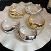 Wholesale Exaggerated Irregular Geometric Smooth Twisted Open Bracelet In Mixed Materials With Electroplating