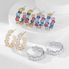Wholesale Exaggerated Irregular Zircon Earrings Copper Geometric Style For Women
