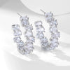 Wholesale Exaggerated Irregular Zircon Earrings Copper Geometric Style For Women