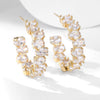 Wholesale Exaggerated Irregular Zircon Earrings Copper Geometric Style For Women