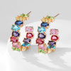 Wholesale Exaggerated Irregular Zircon Earrings Copper Geometric Style For Women