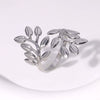 Wholesale Exaggerated Leaves Titanium Steel Open Ring With Electroplating Treatment For Women