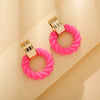 Wholesale Exaggerated Metal Drop Shaped Hollow Earrings With Paint And Geometric Design Electroplated For Women