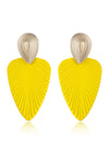 Wholesale Exaggerated Metal Drop Shaped Hollow Earrings With Paint And Geometric Design Electroplated For Women