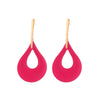 Wholesale Exaggerated Metal Drop Shaped Hollow Earrings With Paint And Geometric Design Electroplated For Women