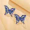 Wholesale Exaggerated Metal Drop Shaped Hollow Earrings With Paint And Geometric Design Electroplated For Women