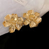 Wholesale Exaggerated Metal Earrings With Flower Pattern Retro Personality Electroplated