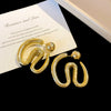 Wholesale Exaggerated Metal Earrings With Flower Pattern Retro Personality Electroplated