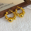 Wholesale Exaggerated Metal Earrings With Flower Pattern Retro Personality Electroplated