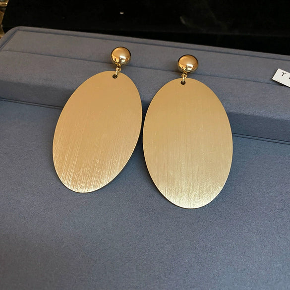Wholesale Exaggerated Metal Earrings With Flower Pattern Retro Personality Electroplated