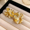 Wholesale Exaggerated Metal Earrings With Flower Pattern Retro Personality Electroplated