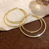 Wholesale Exaggerated Metal Earrings With Flower Pattern Retro Personality Electroplated