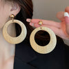 Wholesale Exaggerated Metal Earrings With Flower Pattern Retro Personality Electroplated