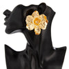 Wholesale Exaggerated Metal Flower Earrings With Electroplating