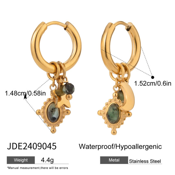 Wholesale Exaggerated Niche Titanium Steel Earrings With Geometric Design And Electroplating For Women