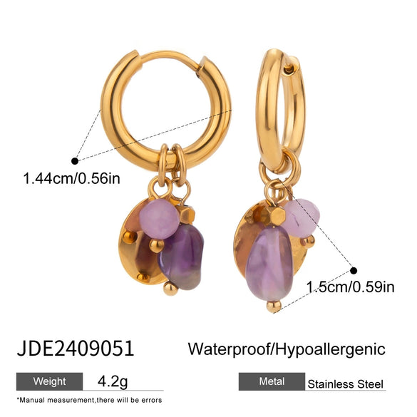 Wholesale Exaggerated Niche Titanium Steel Earrings With Geometric Design And Electroplating For Women