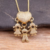 Wholesale Exaggerated Novelty Modern Style Human Copper Plating Inlay 18K Gold Plated Zircon Pendant Necklace