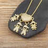 Wholesale Exaggerated Novelty Modern Style Human Copper Plating Inlay 18K Gold Plated Zircon Pendant Necklace