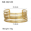 Wholesale Exaggerated Personality Multi Layer Line Stainless Steel Bracelet 18K Gold Plated