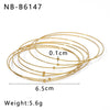 Wholesale Exaggerated Personality Multi Layer Line Stainless Steel Bracelet 18K Gold Plated