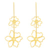 Wholesale Exaggerated Retro Long Alloy Leaf Flower Earrings For Women With Electroplating Treatment
