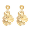 Wholesale Exaggerated Retro Long Alloy Leaf Flower Earrings For Women With Electroplating Treatment