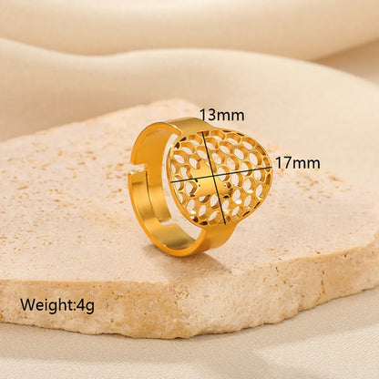 Wholesale Exaggerated Rock Moon Stainless Steel Plating 18k Gold Plated Open Rings