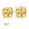 Wholesale Exaggerated Square Alloy Earrings With Geometric Texture And Electroplating For Women