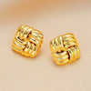 Wholesale Exaggerated Square Alloy Earrings With Geometric Texture And Electroplating For Women