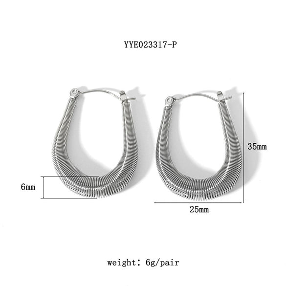 Wholesale Exaggerated Stainless Steel Earrings With Geometric Design 18K Gold Plated By Vacuum Real Gold Electroplating In Pvd Furnace For Women