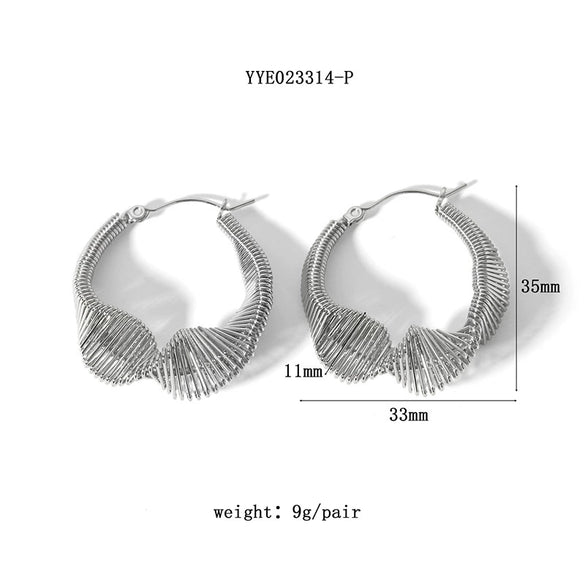 Wholesale Exaggerated Stainless Steel Earrings With Geometric Design 18K Gold Plated By Vacuum Real Gold Electroplating In Pvd Furnace For Women