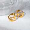Wholesale Exaggerated Stainless Steel Geometric Joker Irregular Earrings With Electroplating